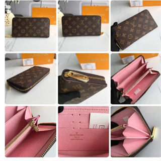 [Con la caja] Cartera con cremallera Louis Vuitton 100% original para  mujer, color interior M60017️ billetera con cremallera ZIPPY flor antigua  rosa