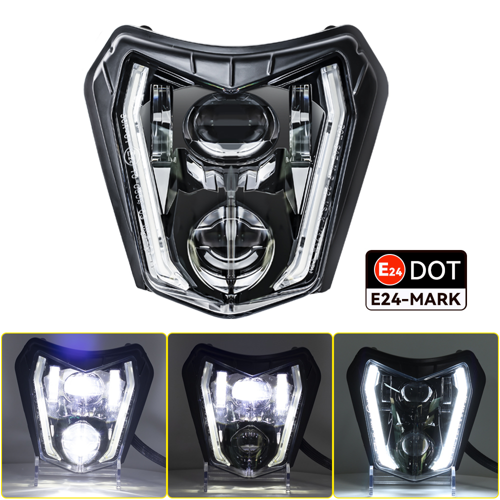 Faro Delantero LED Para Moto De Cross 35W – Repuesto Para Husqvarna FC/TC/FE/TE, Alto Brillo, Carcasa ABS Resistente