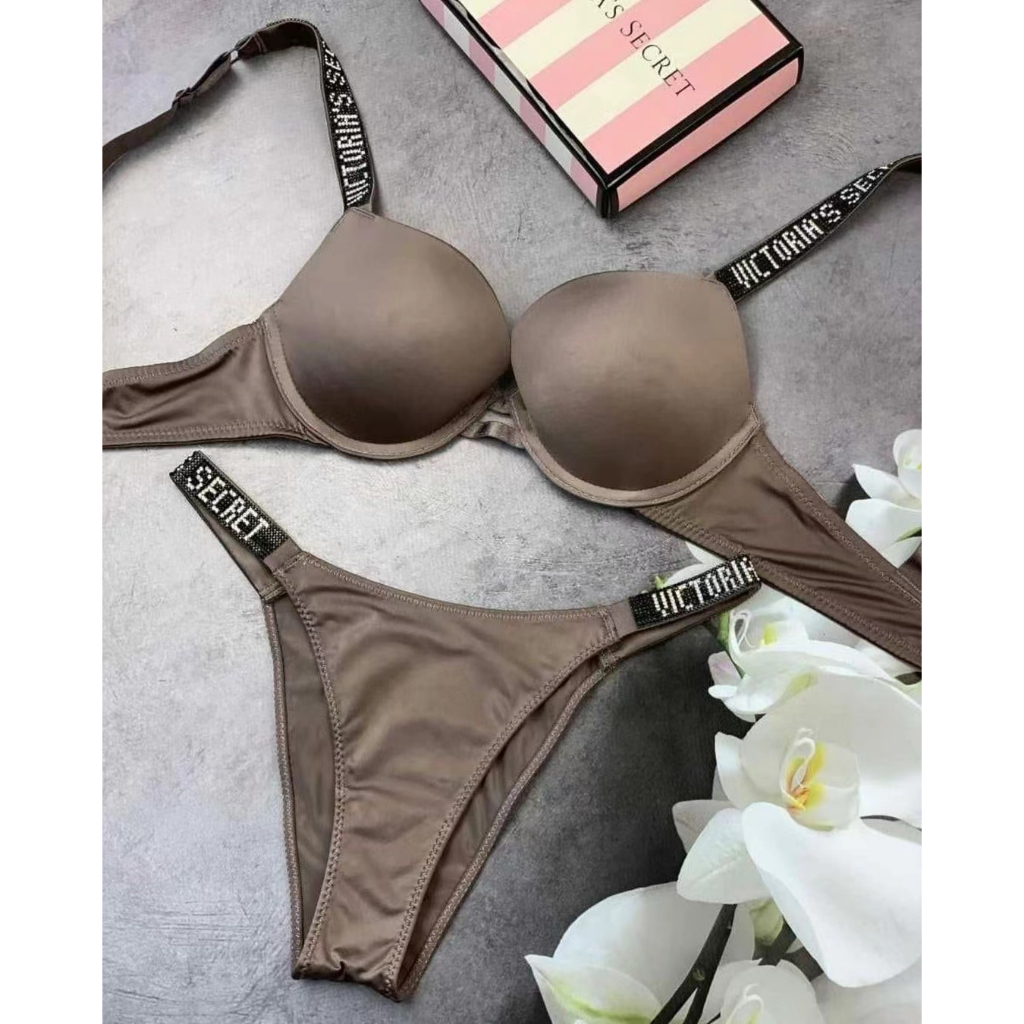 thumbnail image 1 of Victoria secret top Nuevos Conjuntos De Sujetador Push Up Con Estampado De Letras Para Mujer/Lingerie V SDR4, 1 of 5