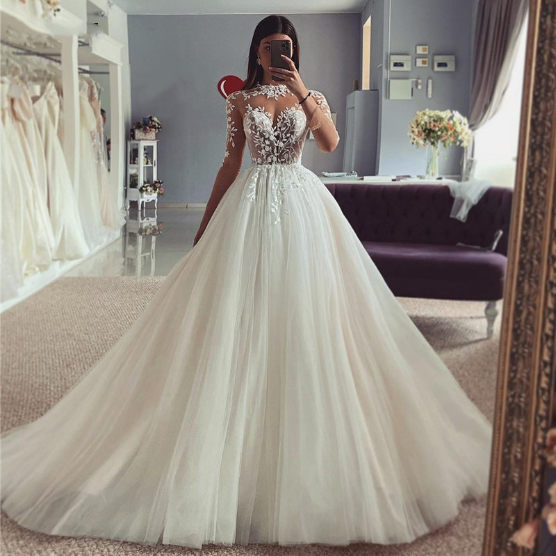 Moda Mujeres Elegantes Lentejuelas Irregular Cuello En V Manga Larga Novia  Damas De Honor Vestido Largo De Boda Magnífico Fiesta Maxi Vestidos De Bola