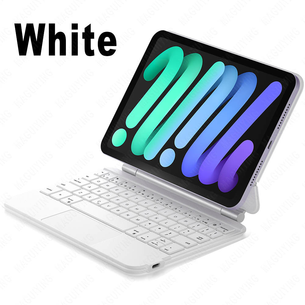 Teclas Funda Desmontable Y Teclado Inalambrico Para Apple iPad Mini 6th Emparejamiento Bluetooth Multidispositivo Estilo Portatil Retroiluminadas Proteccion Contra Caidas De 6 6 Pies Diseno Ligero Sho...