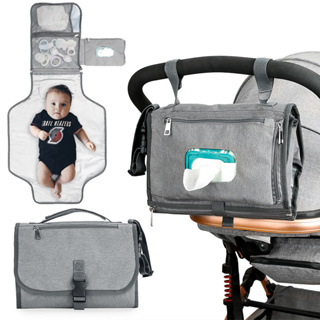 Cambiador portátil, paquete de 2 cambiadores de pañales impermeables para  bebés, reutilizables y lavables, estación de viaje para recién nacidos,  para