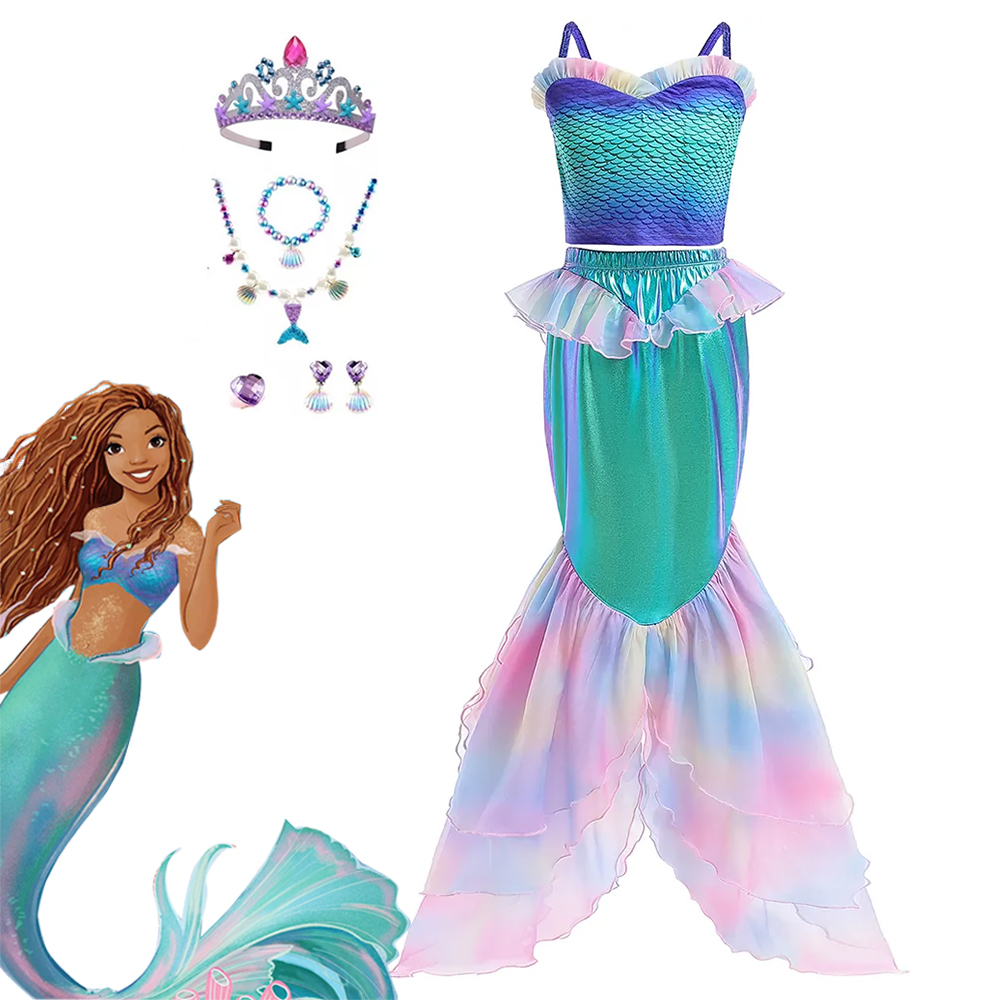 Vestido De Princesa Ariel De La Sirenita Disfraces De Cosplay Para Niña  Fiesta De Cumpleaños De Sirena | Shopee México