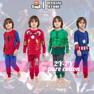 Marvel Spiderman - Conjunto de pijama de manga larga para niño pequeño,  pantalones de forro polar, 2 piezas