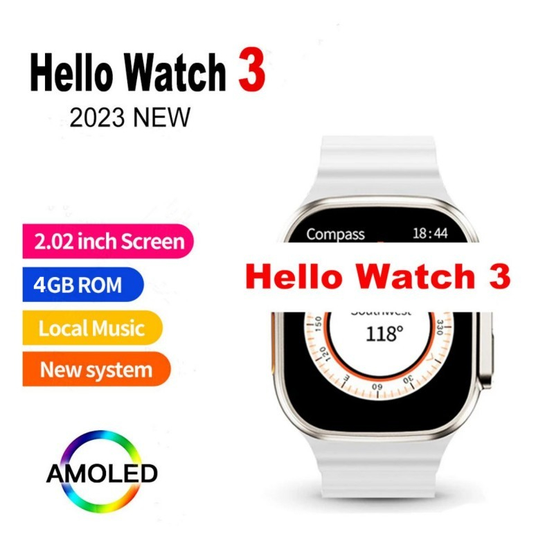 Reloj Smartwatch Hello Watch 3 Ultra Amoled Memoria De 4gb