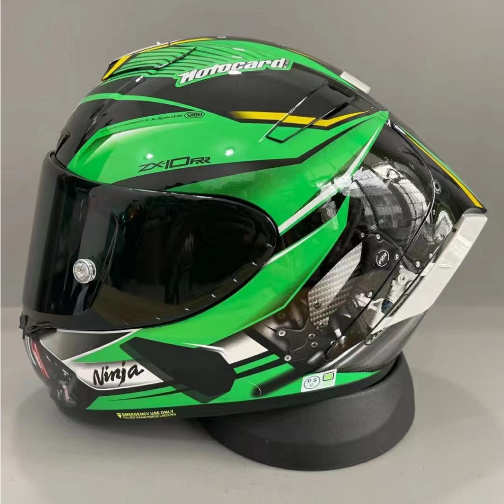 Casco SHOEI X14 Green Kawasaki De Cara Completa De Motocicleta Prevencion De Equitacion Y Caida Shopee Mexico