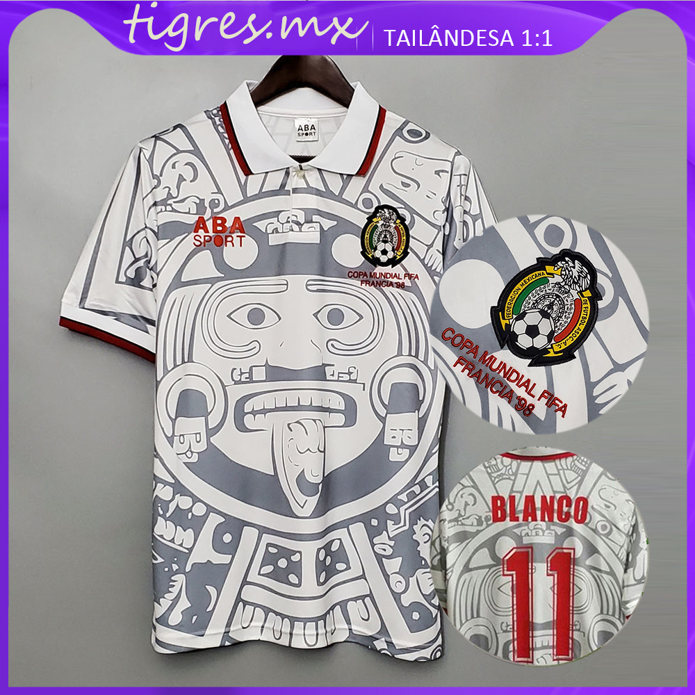 1998 Retro Jersey México Visita Camiseta de Fútbol Personalización de