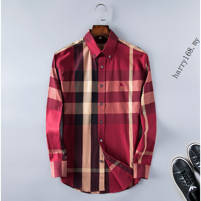 Camisa De Cuadros De Algodon Manga Larga Burberry S XXXL MX009 Shopee Mexico