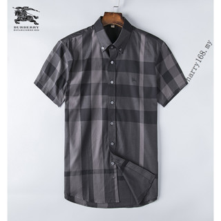 Camisa De Algod n De Manga Corta Para Hombre Burberry S XXXL MX012