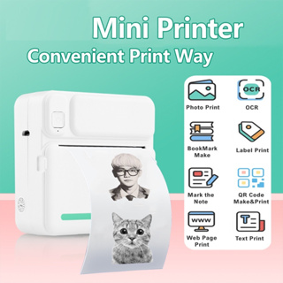 Meow-Mini Impresora térmica Portátil de etiquetas, papel de impresión sin  tinta, inalámbrica, 200dpi, Android, IOS
