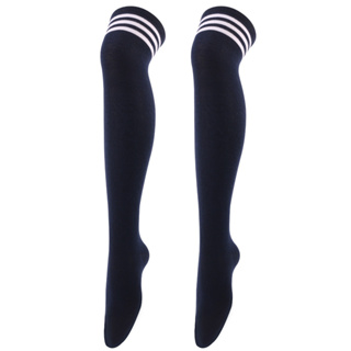  Calcetines largos sexys a rayas blancas y negras para mujer, calcetines  altos por encima de la rodilla, medias por encima de la rodilla, calcetines  cálidos a la rodilla (color beige, talla