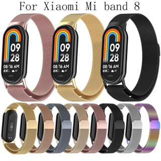 Correa de Metal para Xiaomi Mi Band 8, pulsera de acero inoxidable,  repuesto para Mi Band 7, 6, 5, 4, 3, NFC - AliExpress
