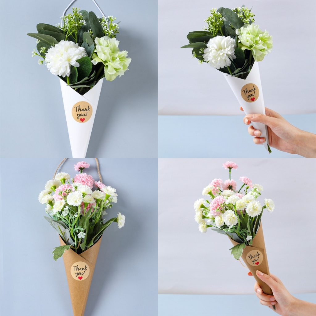 Soporte de cono de confeti para decoración de boda, caja de soporte de conos  de confeti de papel Kraft, bandeja de flores falsas, conos de papel de boda