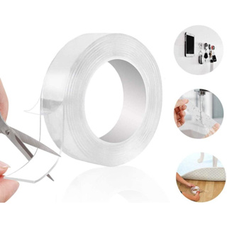 Adhesivo de doble cara reutilizable transparente Velcro Velcro nano cinta  lavable