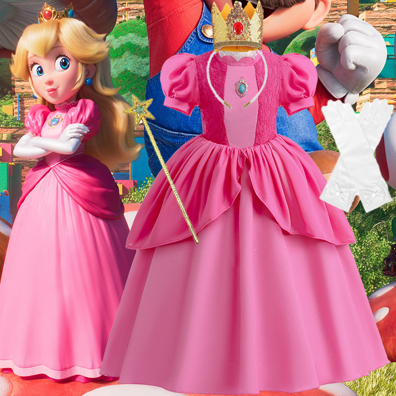 Fsmktz Disfraz De Vestido De Princesa Para Niñas Super Peach Cosplay Disfraces Para Niños Con 8660