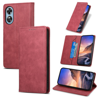 Para OPPO A17 Funda Teléfono Libro Cartera Soporte Cuero De PU