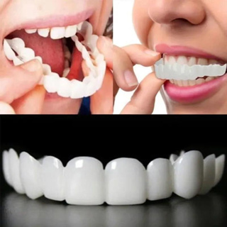 2 Pares Dentaduras Postizas Reales Dientes Cosméticas Dientes Postizos  Temporales Ajuste Cómodo Carillas Dentales Superiores y Inferiores Kit