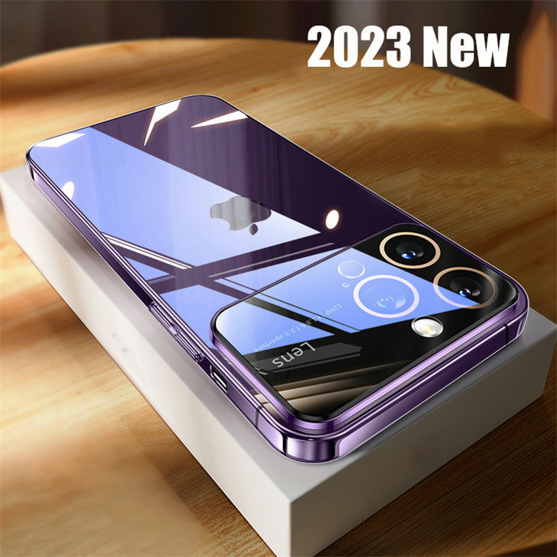 Spigen-funda para iPhone 14 Pro / 14 Pro Max, cubierta de cristal con  protección de lente