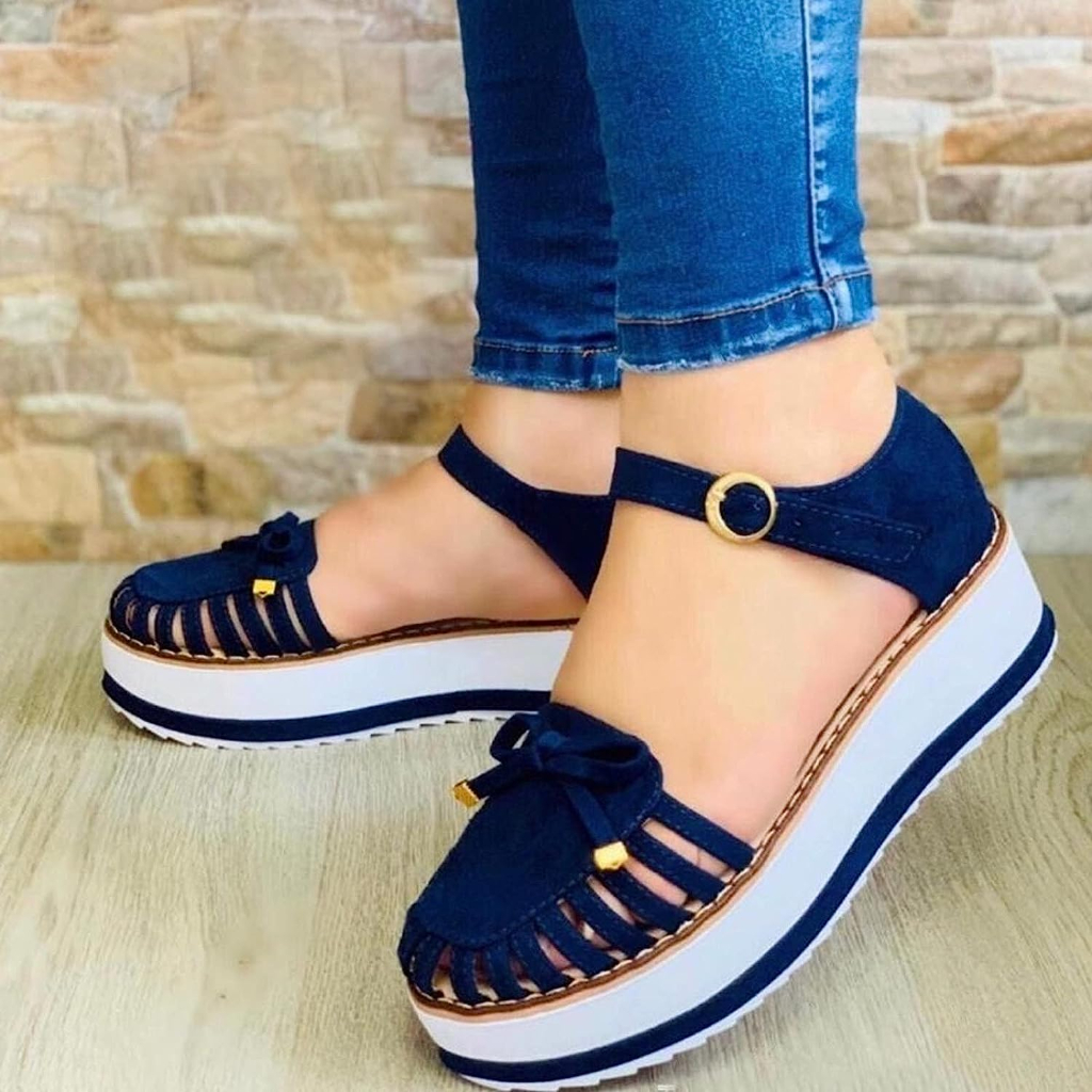 Zapatos De Plataforma De Tac n Medio Para Mujer Sandalias