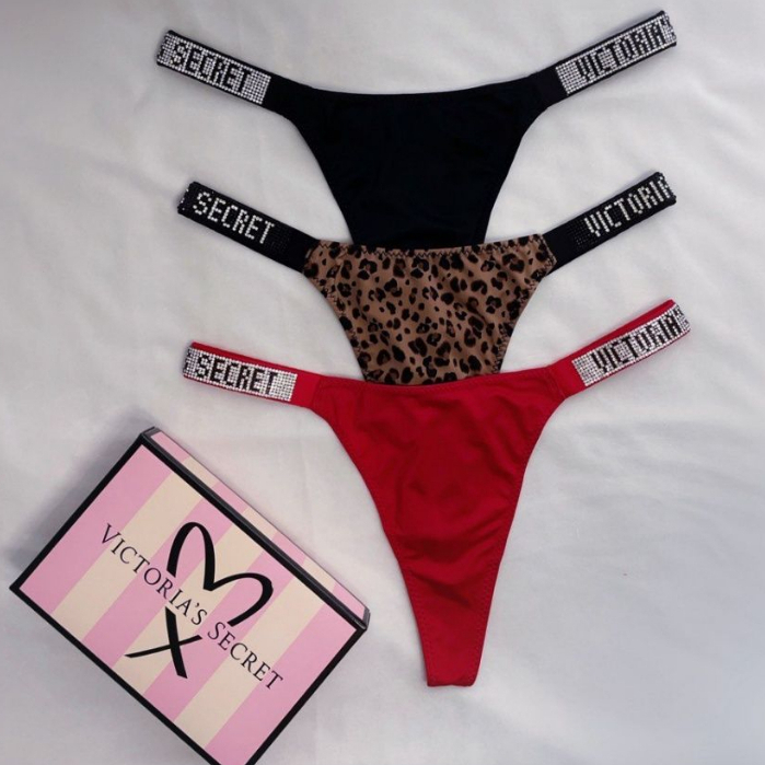 Tanga con letras de circón personalizadas para mujer, bragas sexys