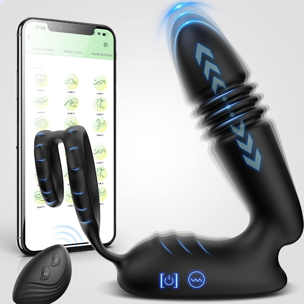 Masturbador Masculino Empujador De Próstata Masajeador Remoto Inalámbrico App Vibrador Para 5618