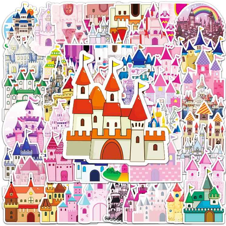 50pcs Divertido Castillo De Dibujos Animados Impermeable Protector ...