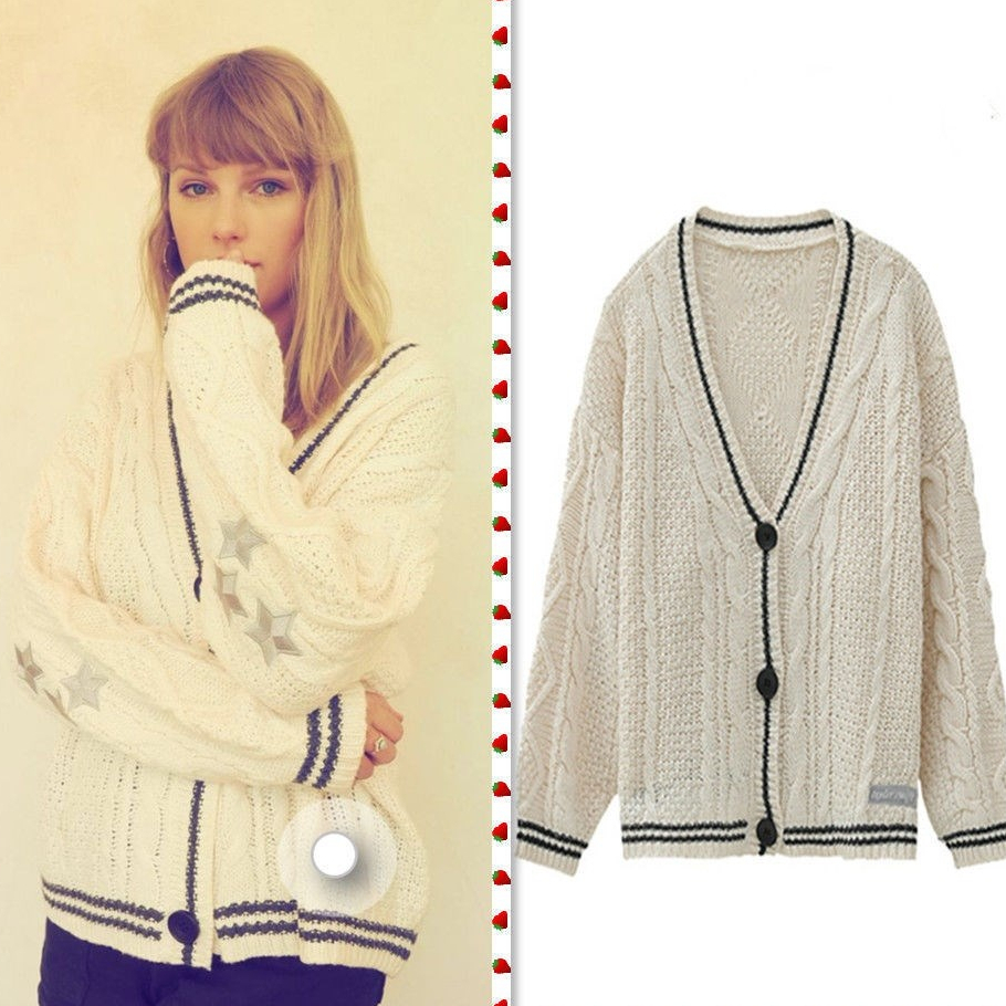 thumbnail image 2 of swift Mismo Estilo folklore taylor Cárdigan De Punto Suéter cardigan, 2 of 5
