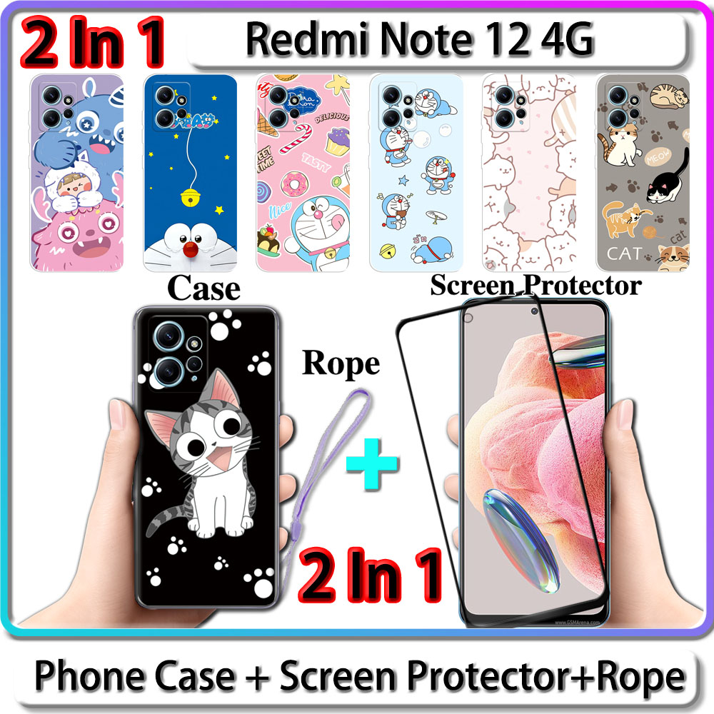 Funda Para Xiaomi Redmi Note 12 4g Suave Carcasa Y 2 Micas