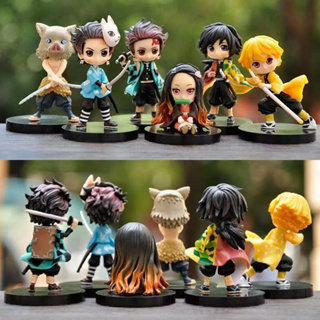 Demon Slayer Figura Conjunto Tanjirou Nezuko Kimetsu No Yaiba Figuras De  Acción Original Japón Anime PVC Modelo Coleccionable Juguetes Regalos