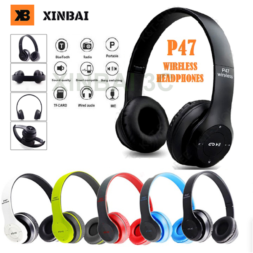 Audífonos Bluetooth P47 Con Radio Mp3 y Micrófono Incorporado