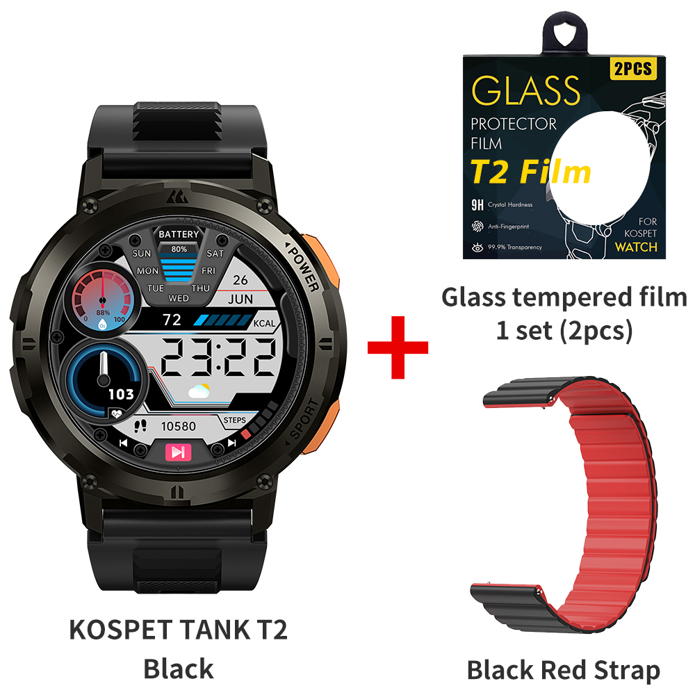 KOSPET original TANK T2 ultra militar smartwatch para hombres con pantalla AMOLED fitness tracker watch 70 modo deportivo dig