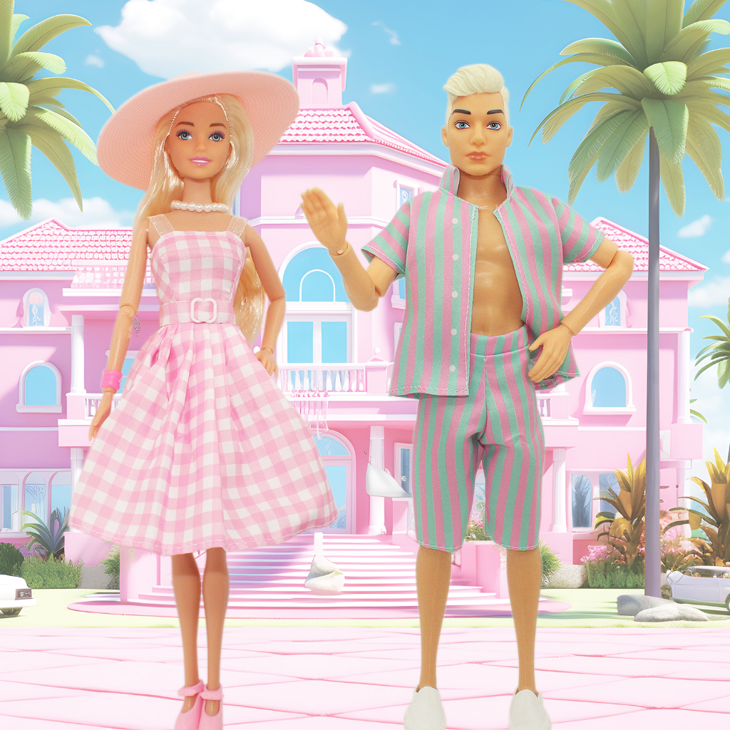 Disfraz de pareja de Barbie y Ken para adulto