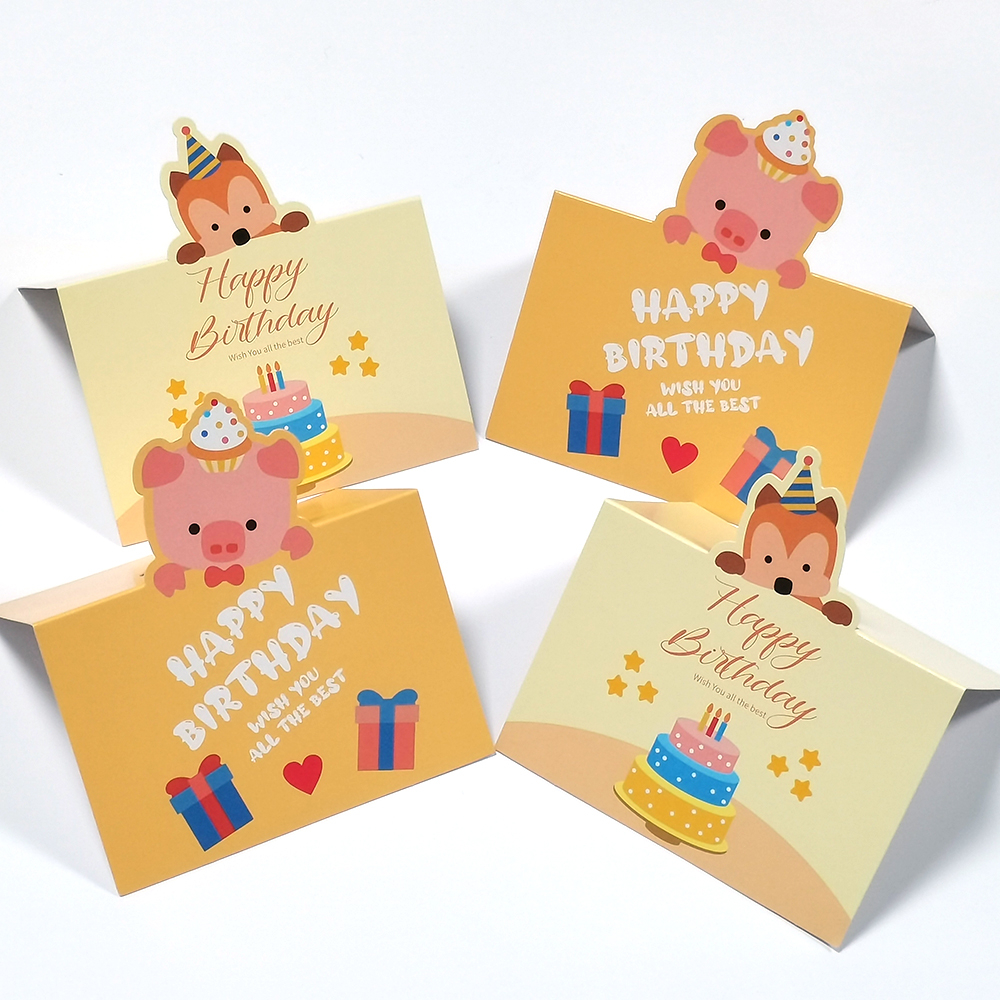 10 Pcs Pack Tarjetas De Feliz Cumpleaños Lindo Dibujo De Zorro De