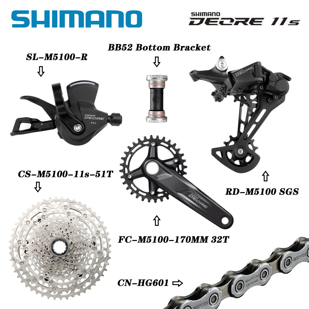 Shimano Deore M5100 Groupset 1x11 tốc độ MTB M5100 crankset Shifter Cùi