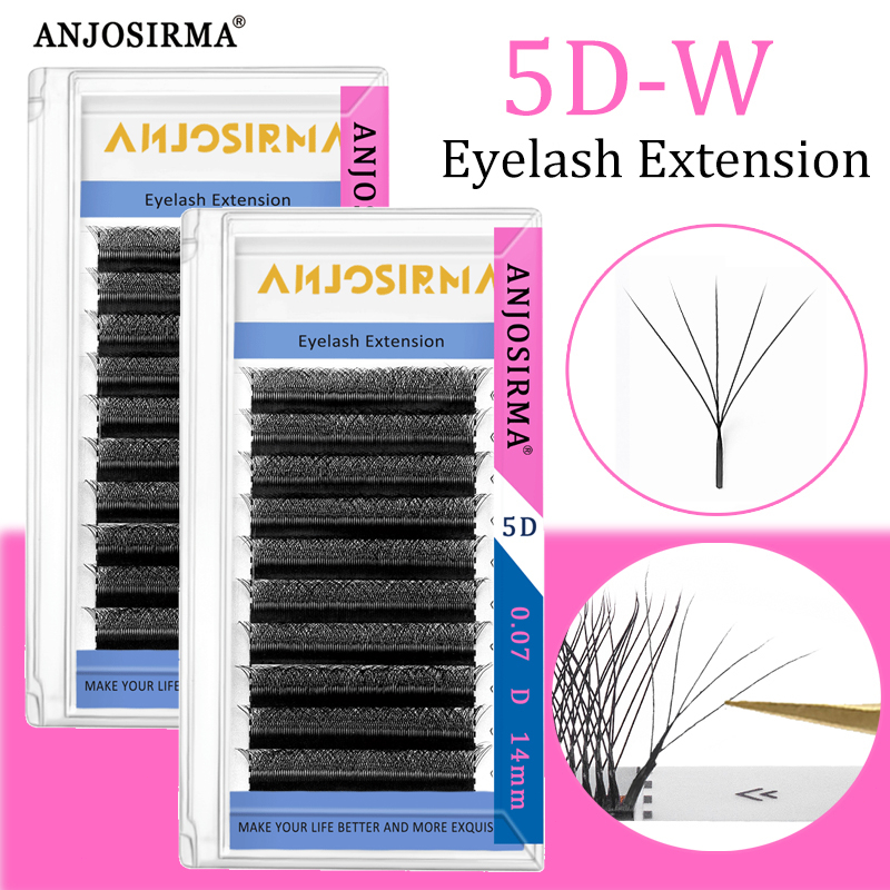 thumbnail image 1 of ANJOSIRMA 5D W Forma Extensión De Pestañas pre curl fan natural Suave 10 Filas Flor Trébol Ojo Negro, 1 of 4