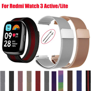 Correa de nailon con estuche de reloj para Xiaomi Redmi Watch 3 Active,  correa elástica de liberación rápida