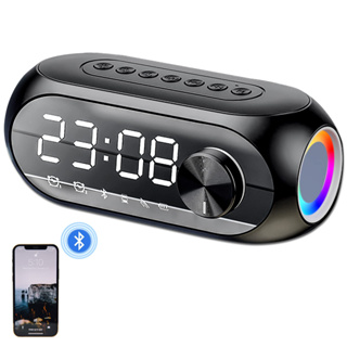 Comprar Reloj despertador LED digital con espejo, calendario de temperatura  y fecha, repetición, brillo ajustable, control por voz, modo nocturno