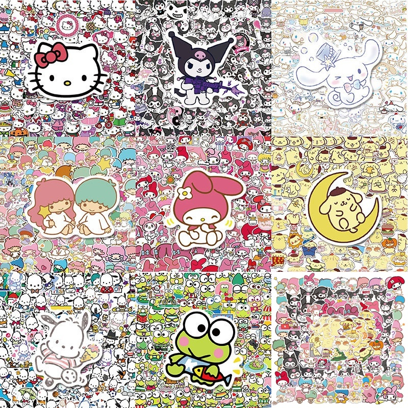 60pcs Hello Kitty Lindo Sanrio Pegatinas Kuromi Mi Melodía Cinnamoroll  Cartoon Anime Pegatina Toy Calcomanía Laptop Scrapbook Teléfono Regalo