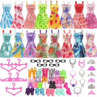 55pcs muñeca accesorios barbie zapatos bolsas accesorios ropa muñeca vestir  juego niñas jugar casa juguetes