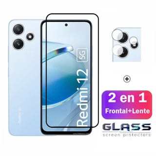 9D 2 En 1 Xiaomi Redmi Note 12 Pro 4G Cristal Templado Cubierta Completa  Protector De Pantalla Para Plus 4G 5G Película De Vidrio Y Lente De Cámara