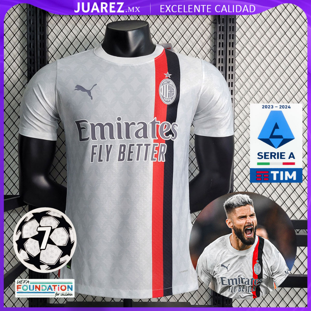 Camiseta Puma AC Milan mujer 2023 2024 roja negra