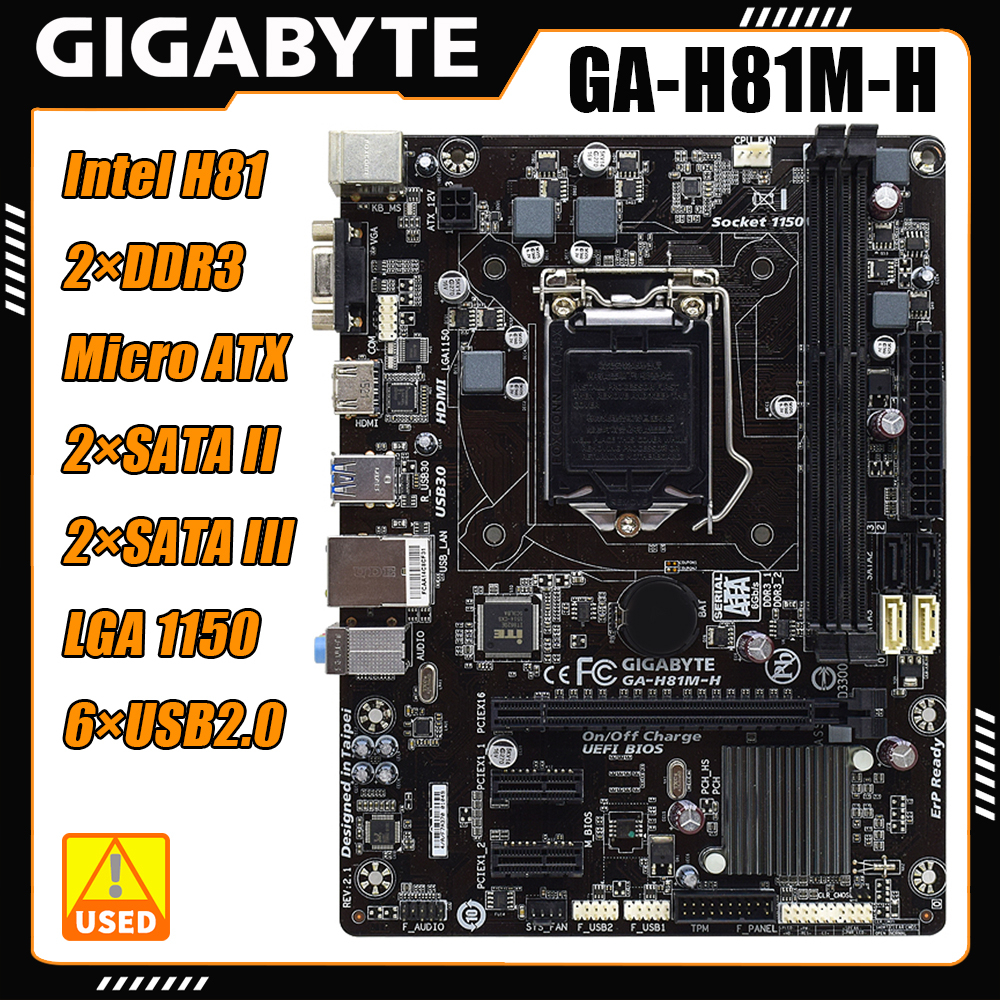 Utilizado Para La Placa Base Gigabyte GA H81M H Chipset Intel H81