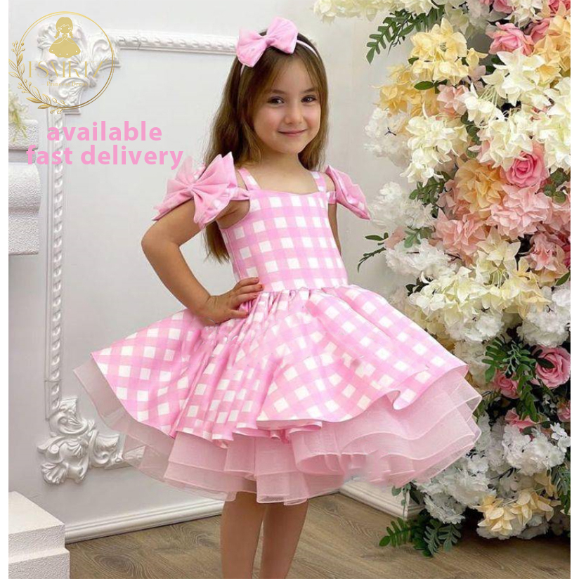 Bebé Niña Barbie Vestidos Para 4-10 Años Rosa Princesa Vestido De  Cumpleaños Bola Con 6 Piezas Conjuntos L5565