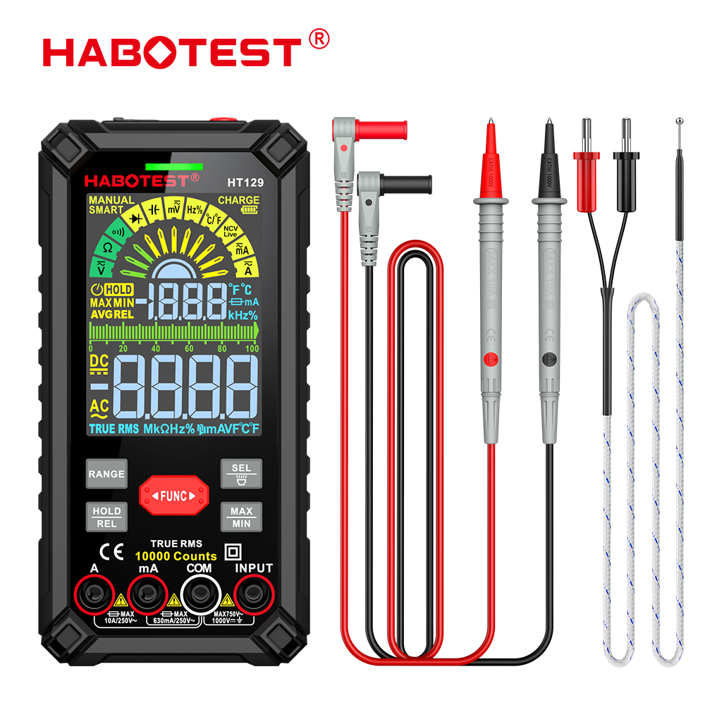 Multímetro Digital HABOTEST HT129 Rango Automático True RMS AC DC NCV ...