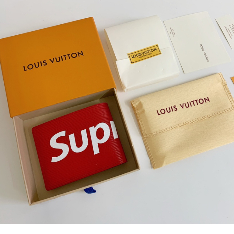 Louis Vuitton Porta Pasaportes De Cuero , Nueva Cartera LV [Con Estuche]  Corta Para Hombre