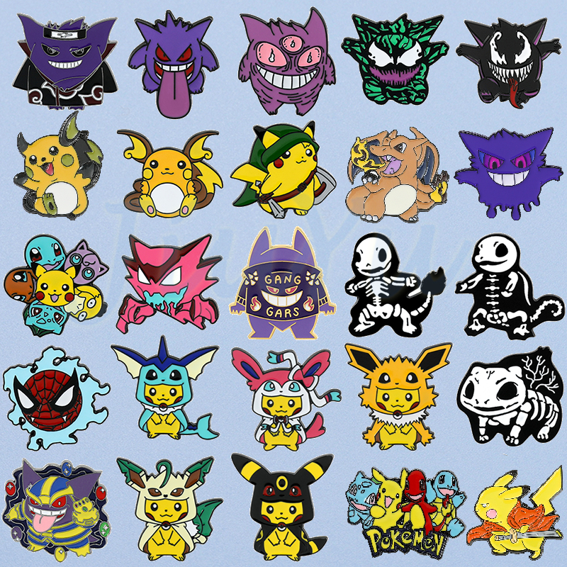 Anime Pokémon Esmalte Alfileres Para Mochilas Lindo Pikachu Gengar ...