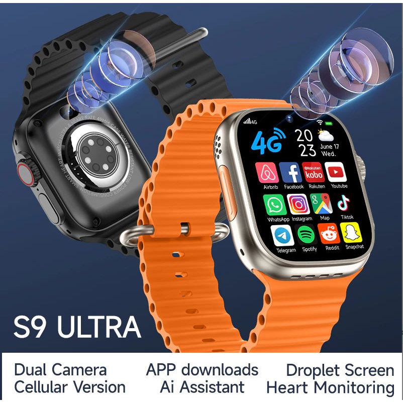 4G Tarjeta SIM 】 Reloj Inteligente S9 Ultra Doble Cámara Niños