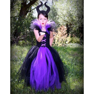 HERMORRYSS Disfraz De Bruja Niña, Traje Bruja Niña, Disfraces Halloween Niñas Con Accesorios De Sombrero Y Varita, Morado Disfraz Para Halloween, Carnaval, Cumpleaños, Navidad Y Cosplay Fiesta