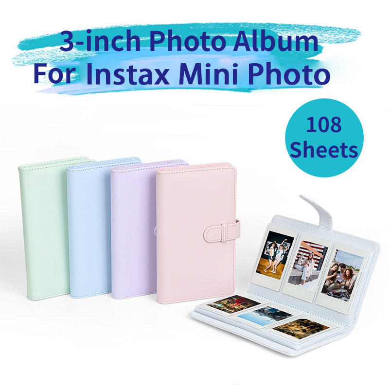 Fujifilm-álbum de fotos Instax Mini, soporte para tarjeta de crédito  instantánea, Color caramelo, 64 bolsillos, 3 pulgadas