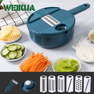 Cortador de verduras, 12 en 1, multifuncional con contenedor, cortador de  mandolina ajustable, cortador de cocina para verduras, ensalada de frutas
